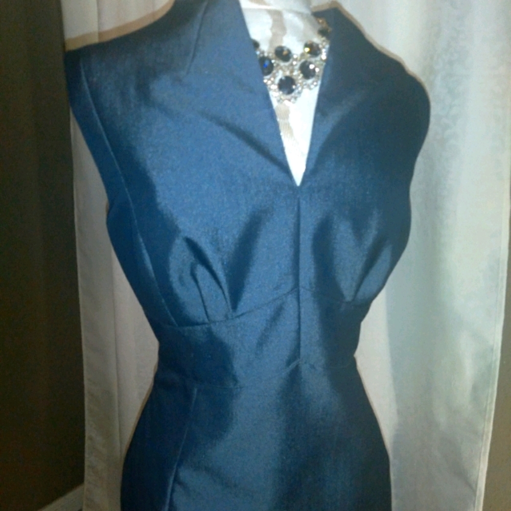 ANTONIO MELANI Navy Blue Midi Dress